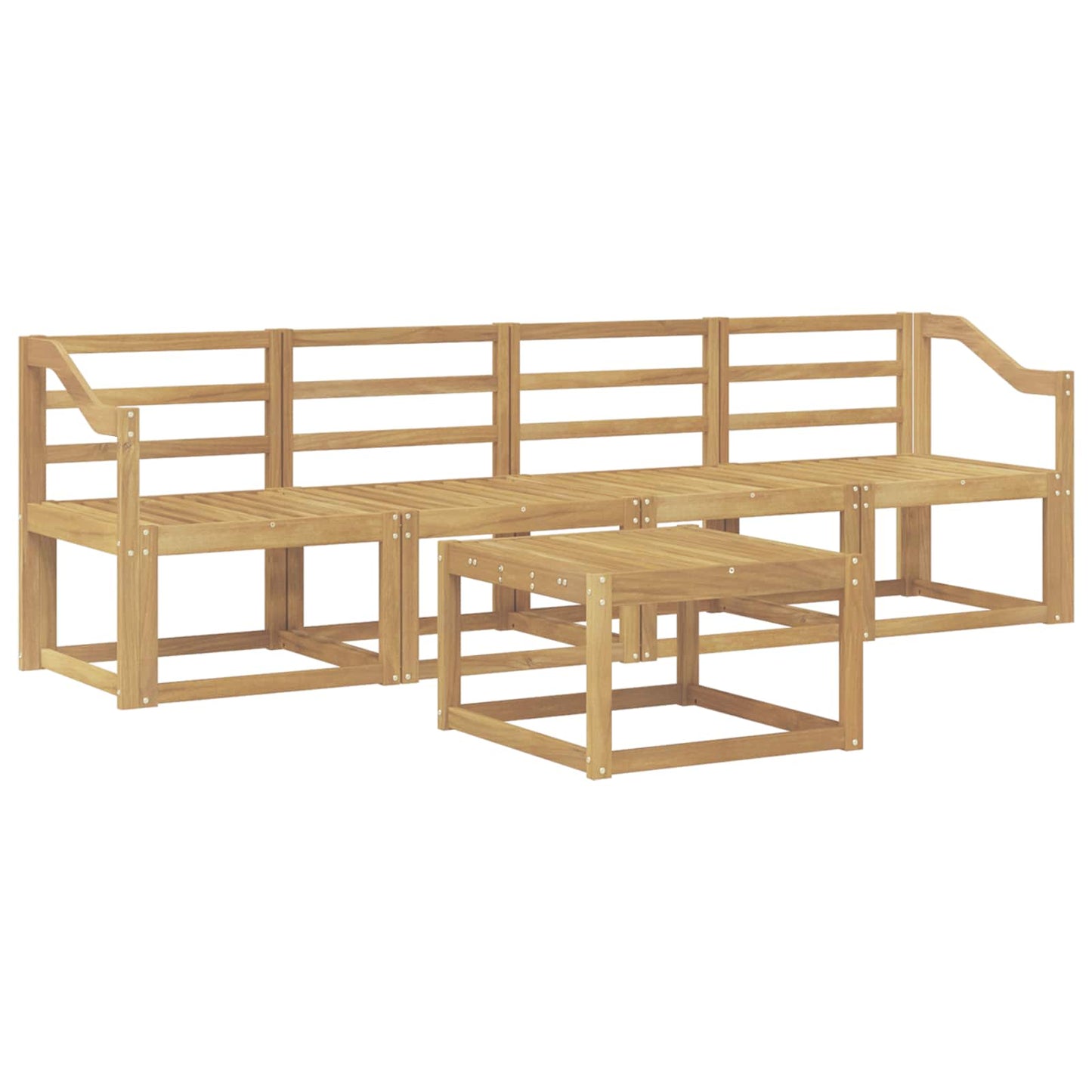 Outdoor Sofa Set 5 pcs White Solid Acacia Wood