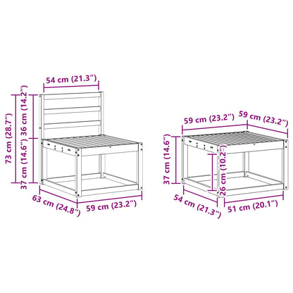 Outdoor Sofa Set 5 pcs White Solid Acacia Wood