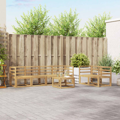 Outdoor Sofa Set 7 pcs White 59 x 59 x 37 cm Solid Acacia Wood