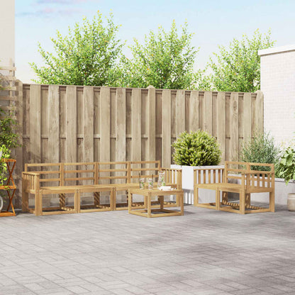 Outdoor Sofa Set 7 pcs White 59 x 59 x 37 cm Solid Acacia Wood