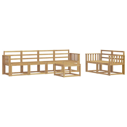 Outdoor Sofa Set 7 pcs White 59 x 59 x 37 cm Solid Acacia Wood