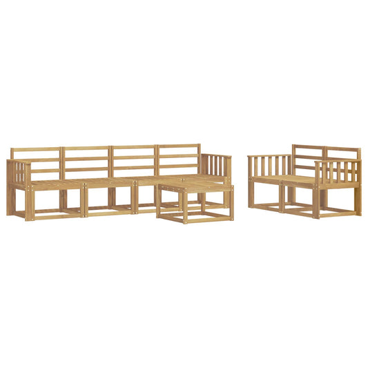 Outdoor Sofa Set 7 pcs White 59 x 59 x 37 cm Solid Acacia Wood