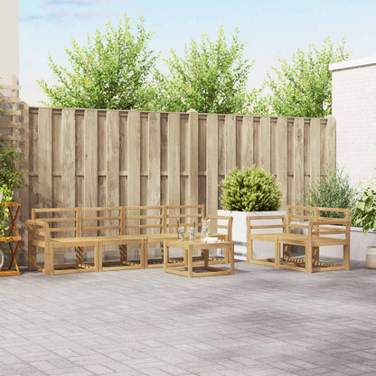 Outdoor Sofa Set 7 pcs White 59 x 59 x 37 cm Solid Acacia Wood