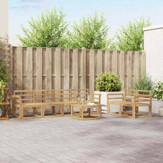 Outdoor Sofa Set 7 pcs White 59 x 59 x 37 cm Solid Acacia Wood