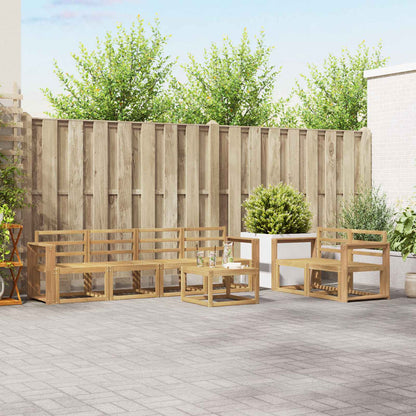 Outdoor Sofa Set 7 pcs White 59 x 59 x 37 cm Solid Acacia Wood