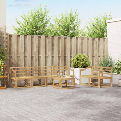 Outdoor Sofa Set 7 pcs White 59 x 59 x 37 cm Solid Acacia Wood