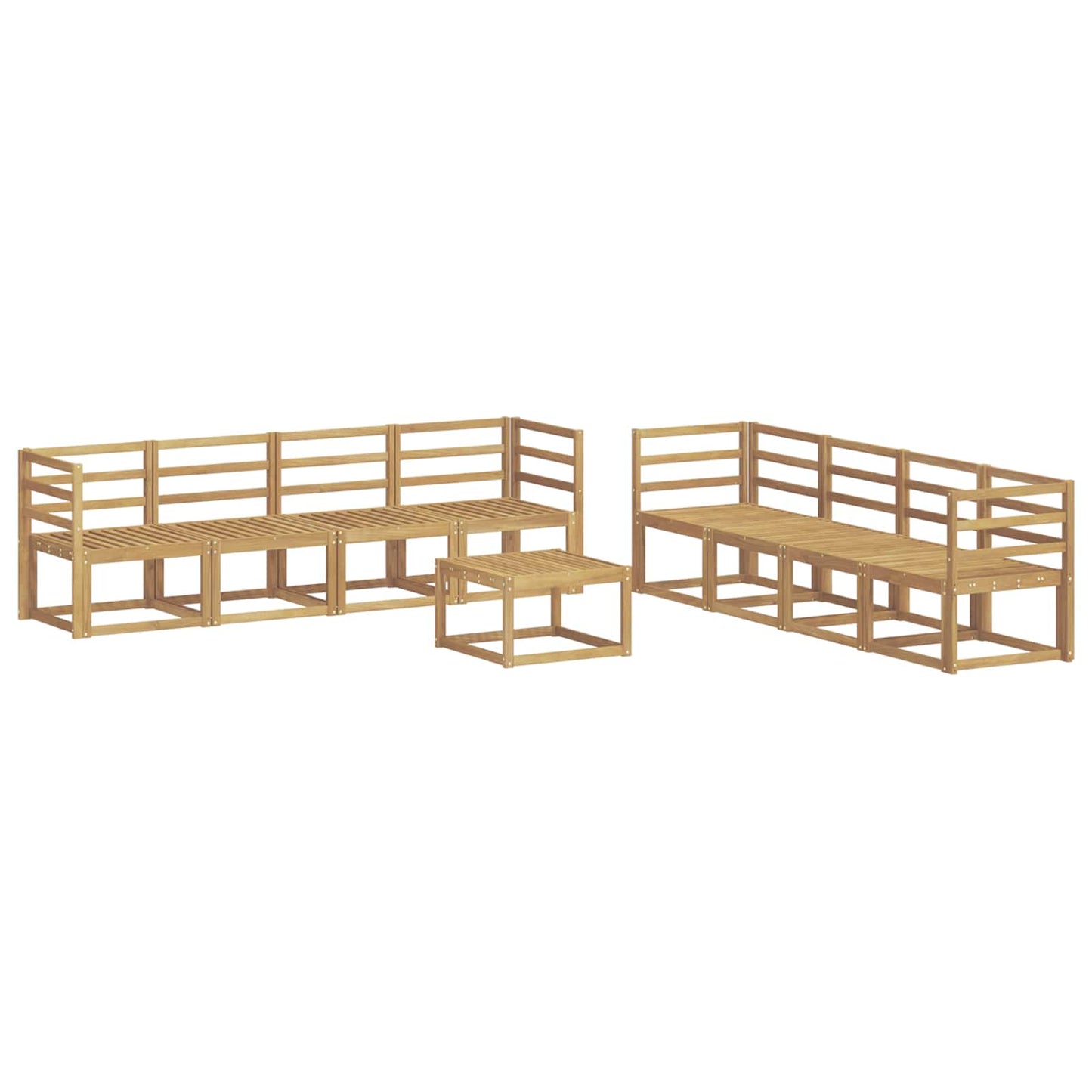 Outdoor Sofa Set 9 pcs White 59 x 59 x 37 cm Solid Acacia Wood