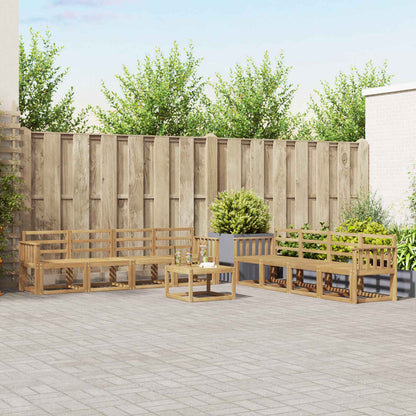 Outdoor Sofa Set 9 pcs White 59 x 59 x 37 cm Solid Acacia Wood