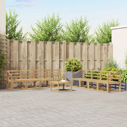 Outdoor Sofa Set 9 pcs White 59 x 59 x 37 cm Solid Acacia Wood