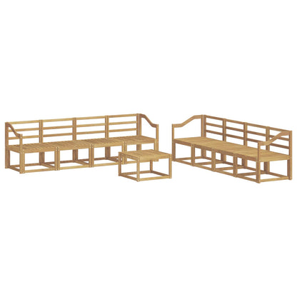 Outdoor Sofa Set 9 pcs White 59 x 59 x 37 cm Solid Acacia Wood