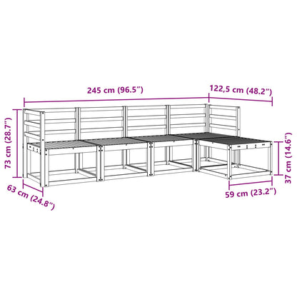 Outdoor Sofa Set 5 pcs White 245 x 122.5 x 73 cm