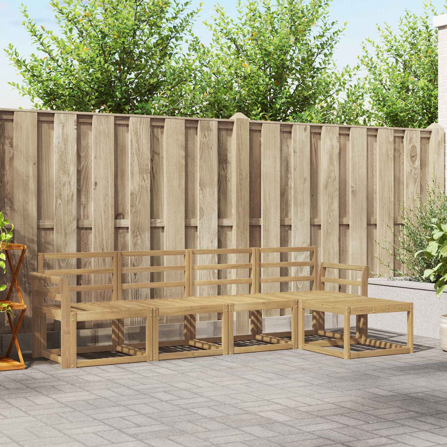 Outdoor Sofa Set 5 pcs White 253 x 122.5 x 73 cm
