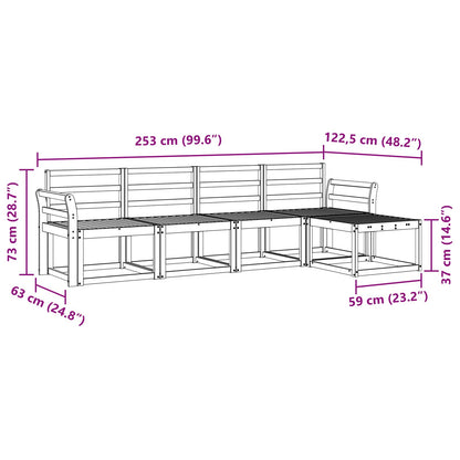 Outdoor Sofa Set 5 pcs White 253 x 122.5 x 73 cm