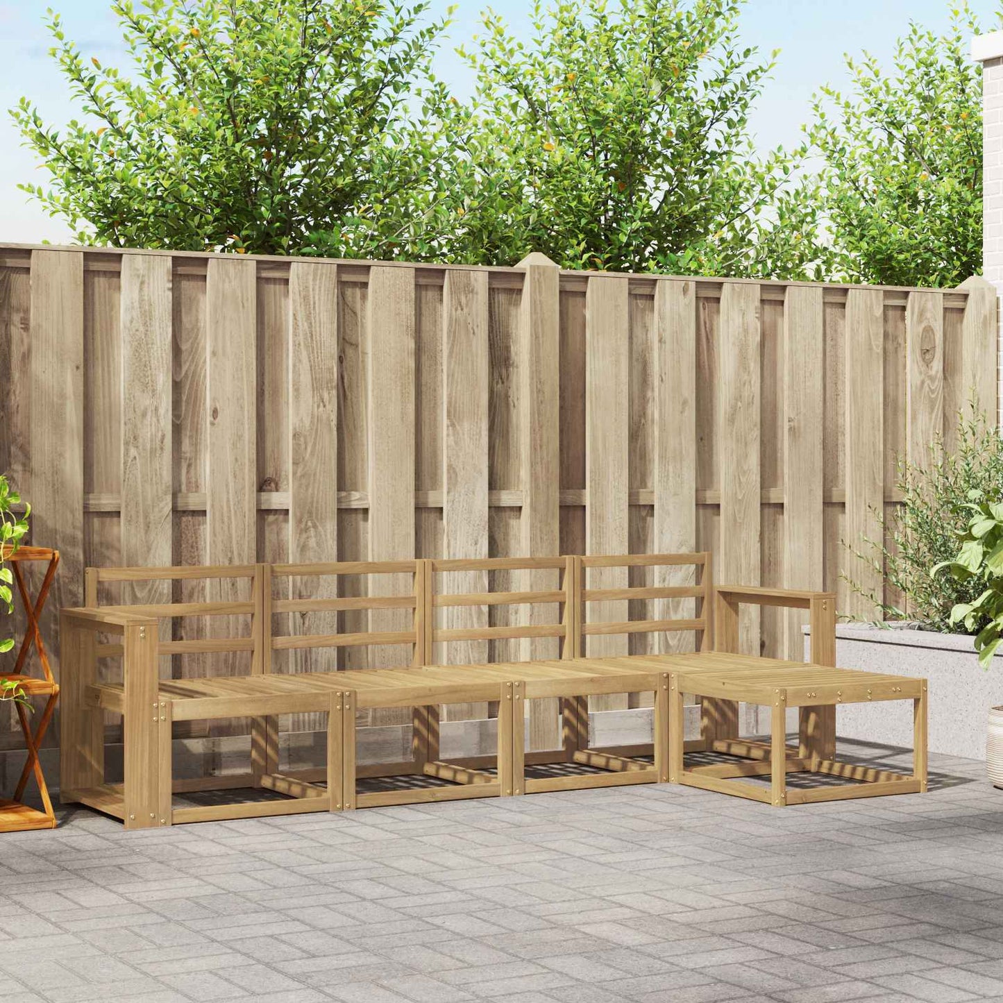 Outdoor Sofa Set 5 pcs White 257 x 122.5 x 73 cm