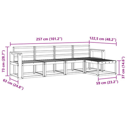 Outdoor Sofa Set 5 pcs White 257 x 122.5 x 73 cm
