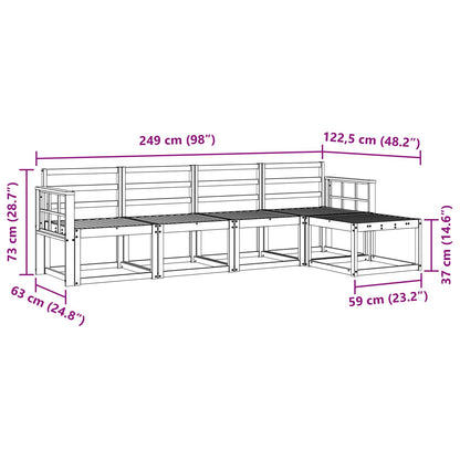 Outdoor Sofa Set 5 pcs White 249 x 122.5 x 73 cm