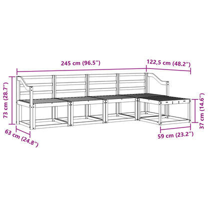 Outdoor Sofa Set 5 pcs White 245 x 122.5 x 73 cm