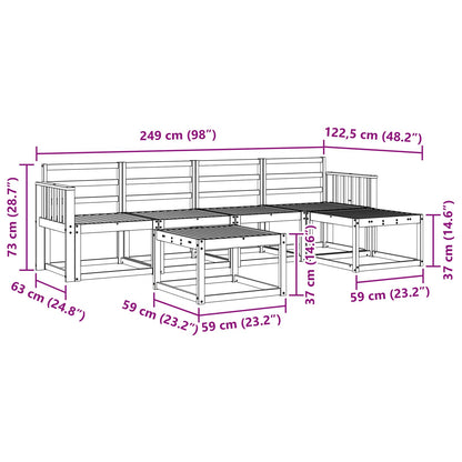 Outdoor Sofa Set 6 pcs White 59 x 59 x 37 cm Solid Acacia Wood