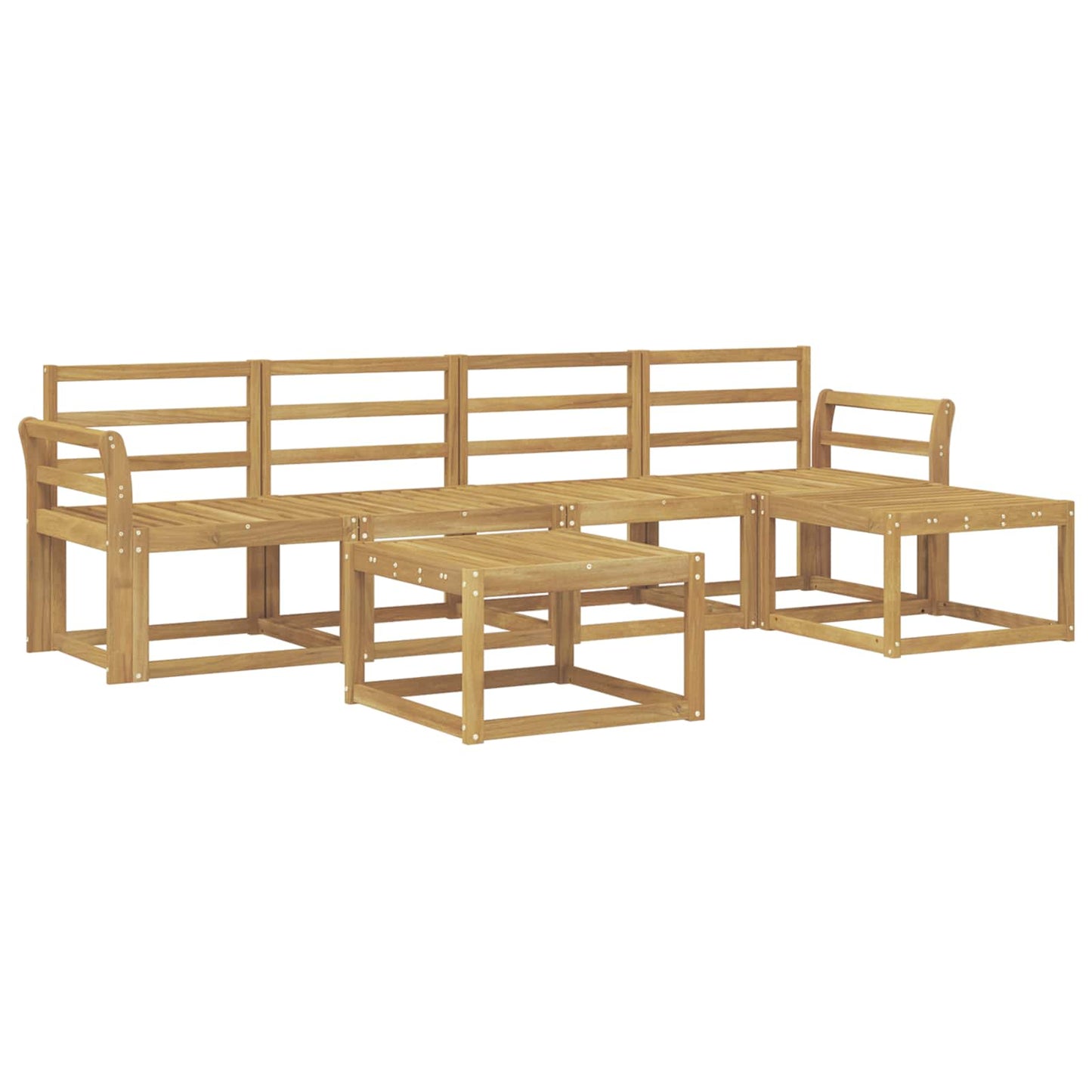 Outdoor Sofa Set 6 pcs White 59 x 59 x 37 cm Solid Acacia Wood