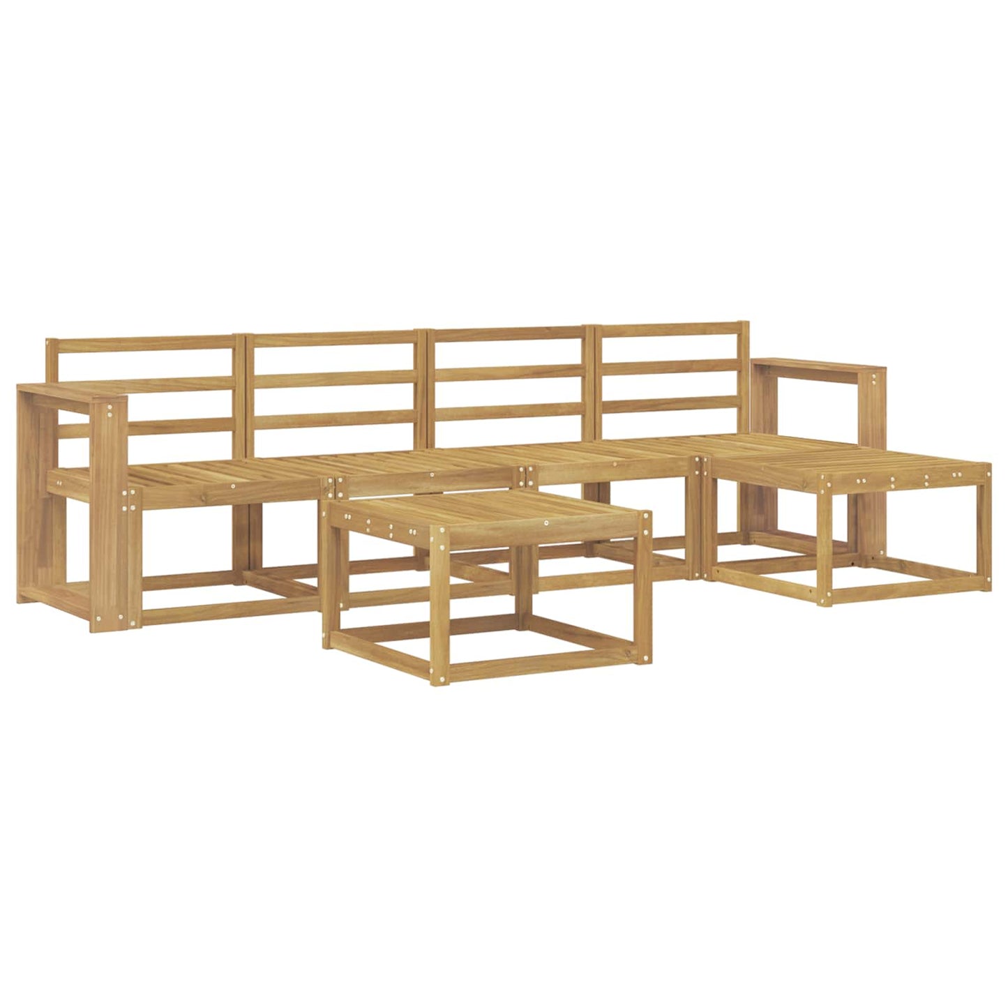 Outdoor Sofa Set 6 pcs White 59 x 59 x 37 cm Solid Acacia Wood