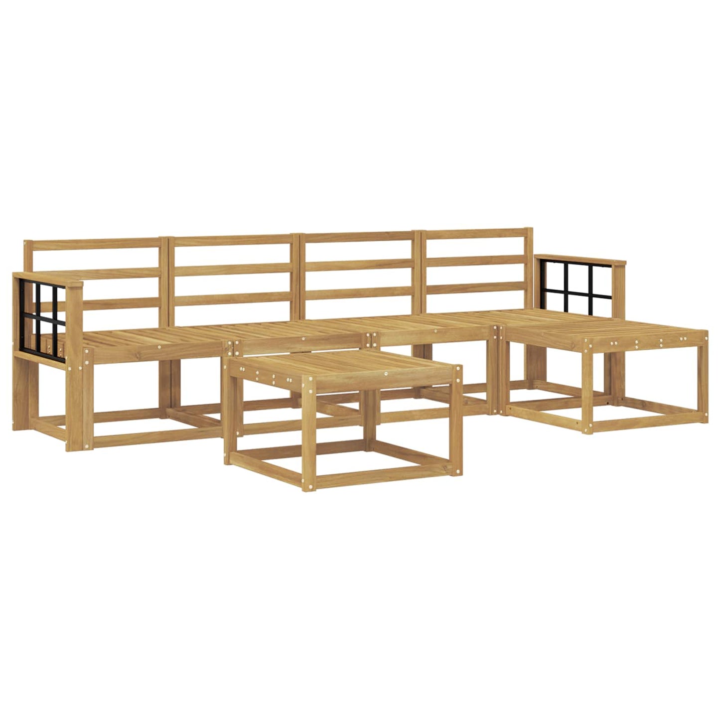 Outdoor Sofa Set 6 pcs White 59 x 59 x 37 cm Solid Acacia Wood