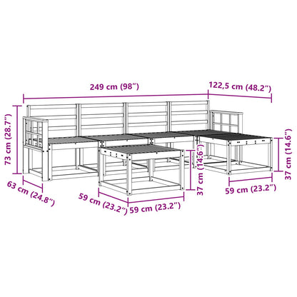 Outdoor Sofa Set 6 pcs White 59 x 59 x 37 cm Solid Acacia Wood