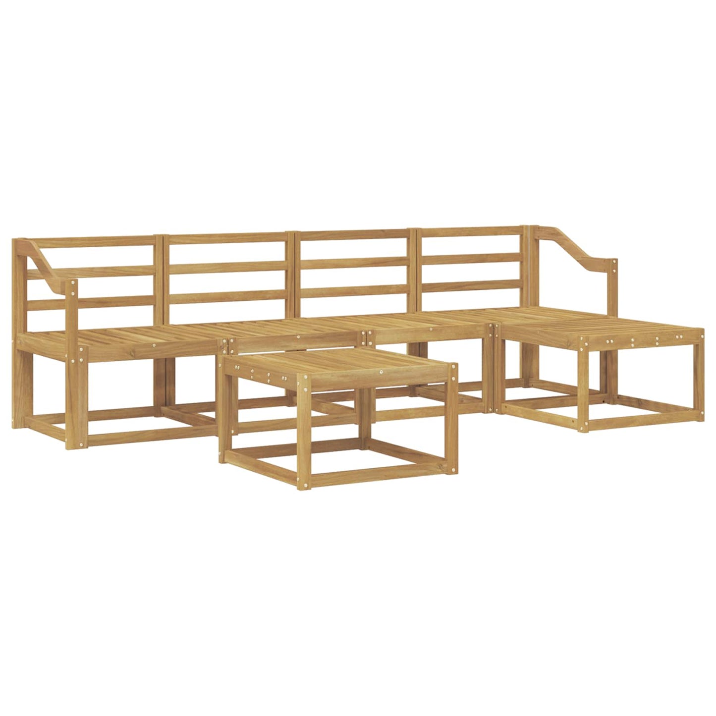 Outdoor Sofa Set 6 pcs White 59 x 59 x 37 cm Solid Acacia Wood