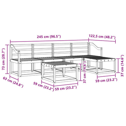 Outdoor Sofa Set 6 pcs White 59 x 59 x 37 cm Solid Acacia Wood