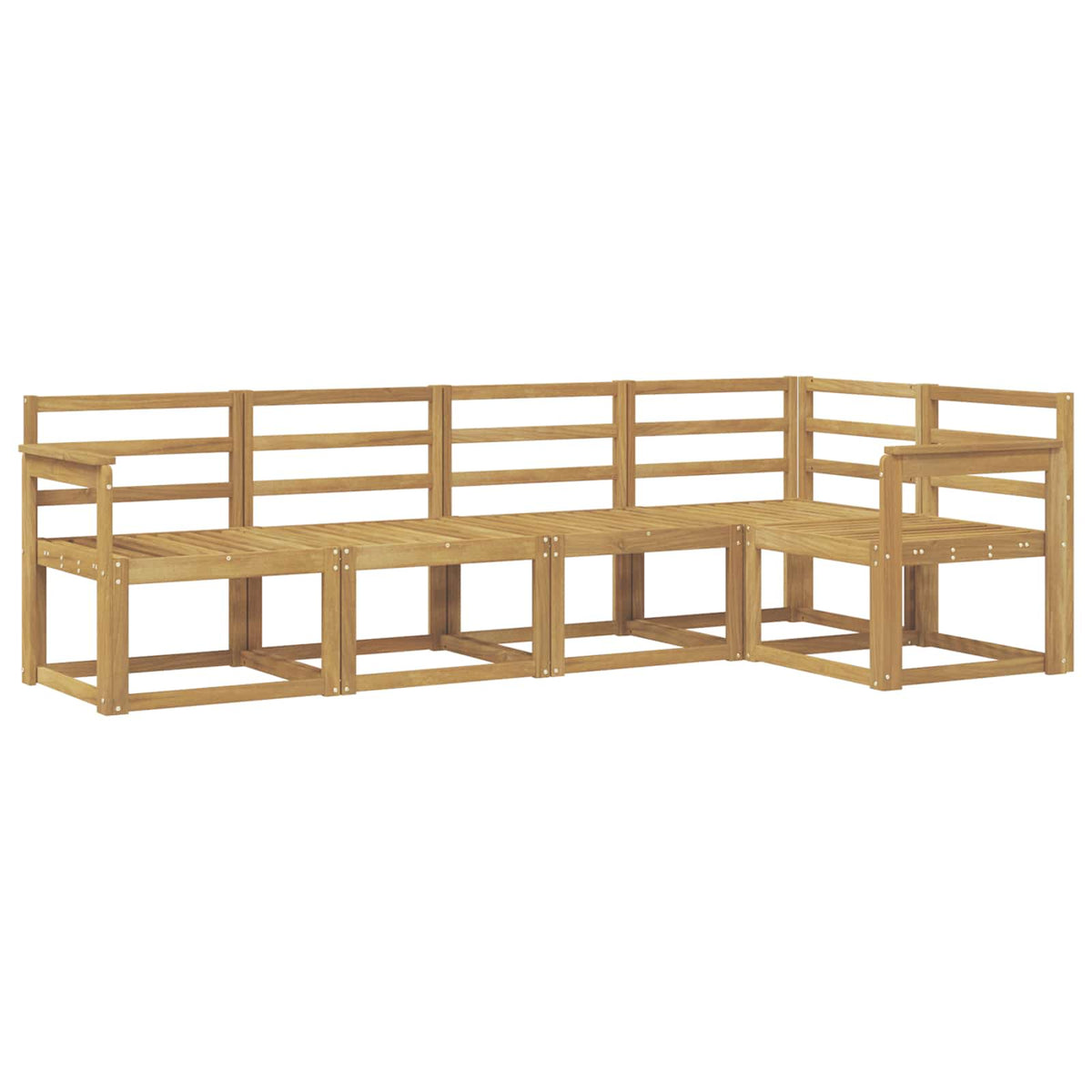 Outdoor Sofa Set 5 pcs White Solid Acacia Wood