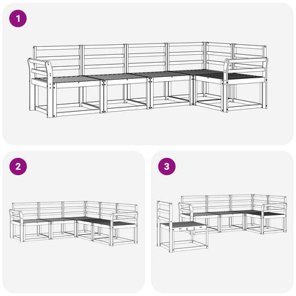 Outdoor Sofa Set 5 pcs White Solid Acacia Wood