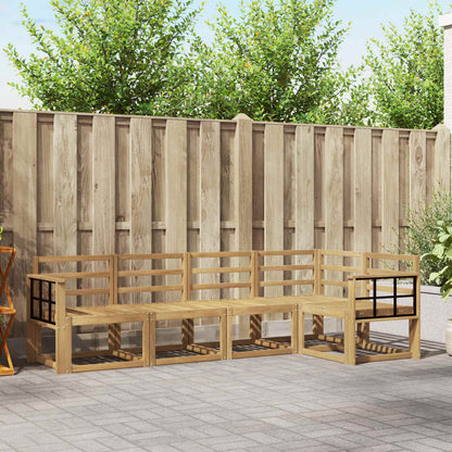 Outdoor Sofa Set 5 pcs White Solid Acacia Wood