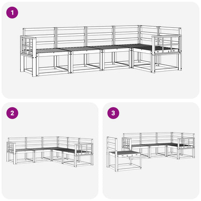 Outdoor Sofa Set 5 pcs White Solid Acacia Wood