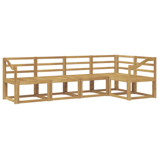 Outdoor Sofa Set 5 pcs White Solid Acacia Wood