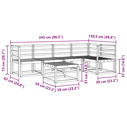 Outdoor Sofa Set 6 pcs White Solid Acacia Wood