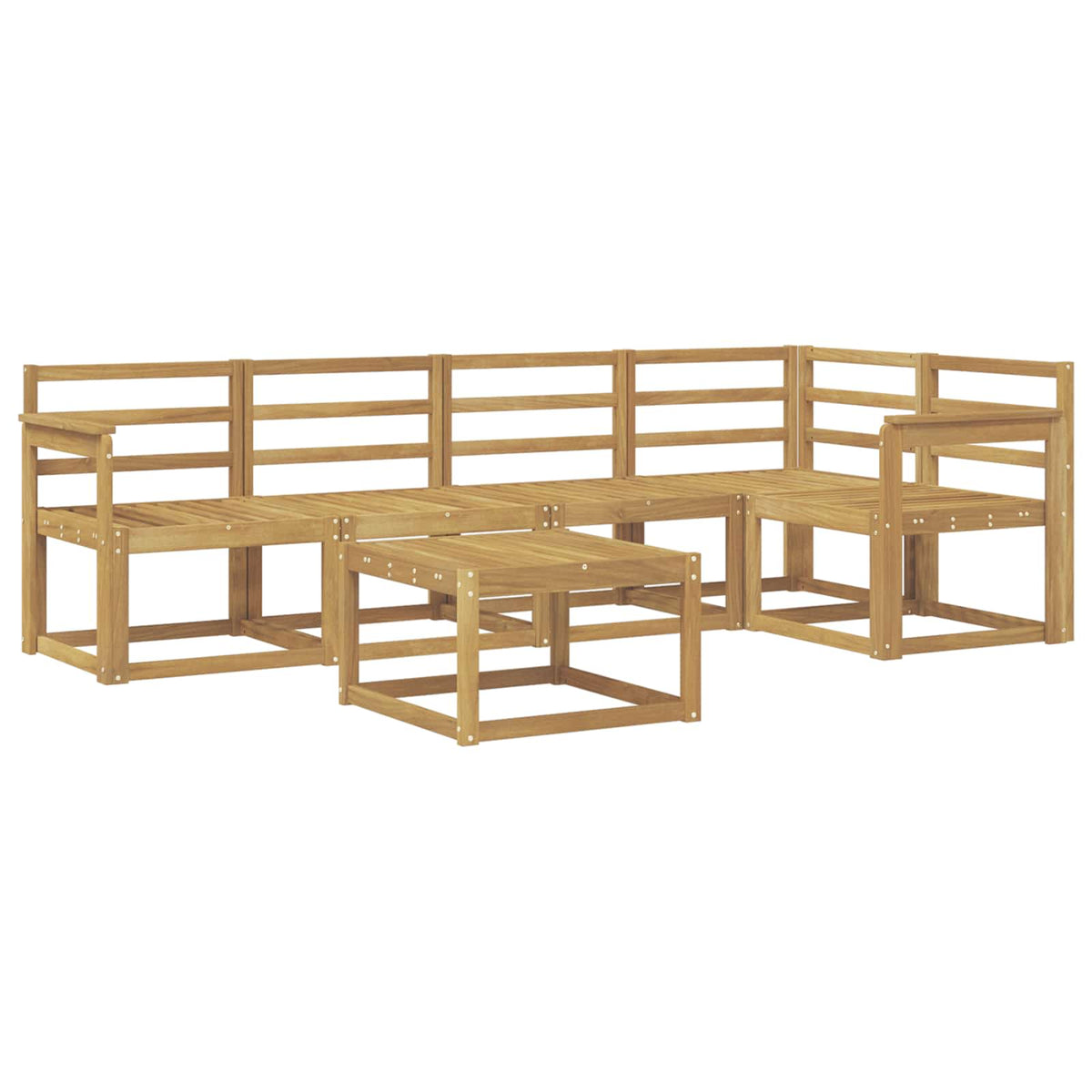 Outdoor Sofa Set 6 pcs White Solid Acacia Wood