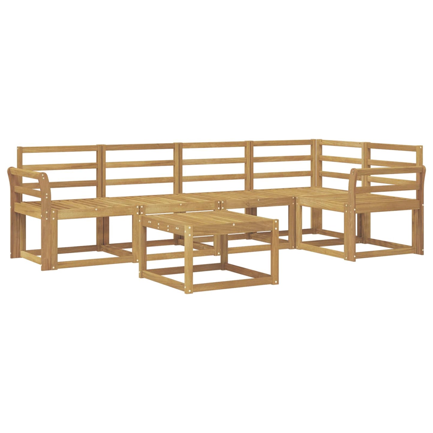 Outdoor Sofa Set 6 pcs White Solid Acacia Wood