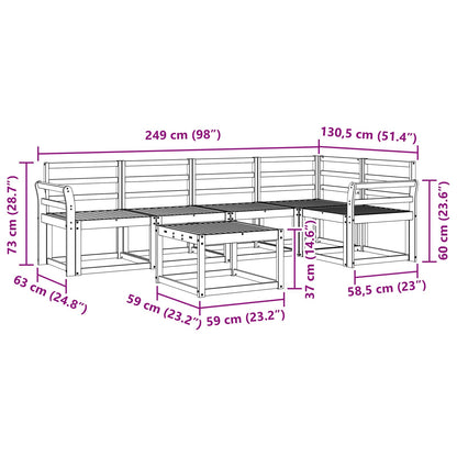 Outdoor Sofa Set 6 pcs White Solid Acacia Wood