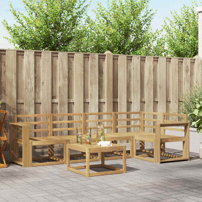 Outdoor Sofa Set 6 pcs White Solid Acacia Wood