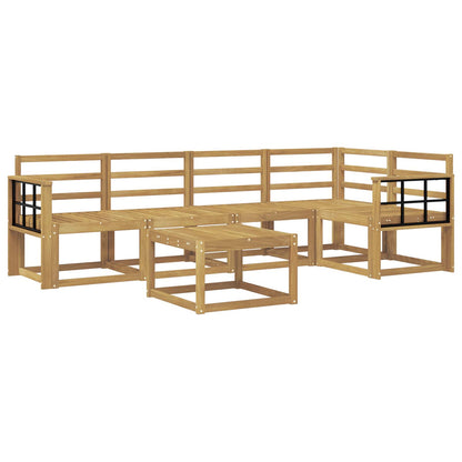 Outdoor Sofa Set 6 pcs White Solid Acacia Wood