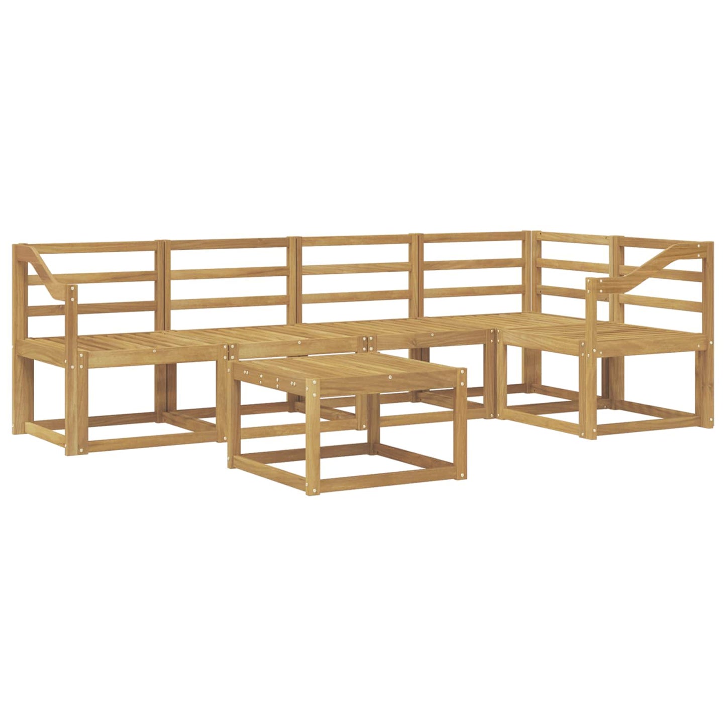 Outdoor Sofa Set 6 pcs White Solid Acacia Wood