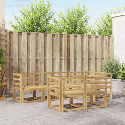 Outdoor Sofa Set 7 pcs White Solid Acacia Wood