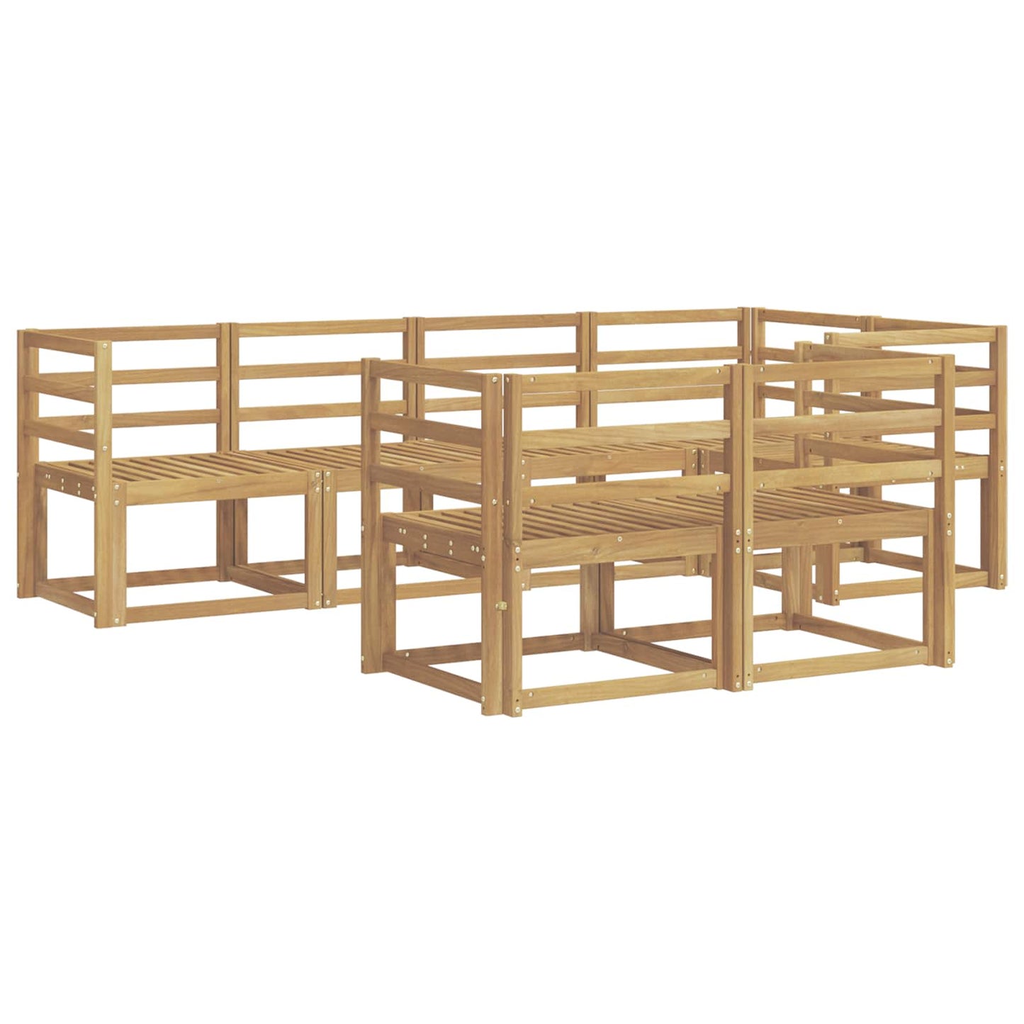 Outdoor Sofa Set 7 pcs White Solid Acacia Wood
