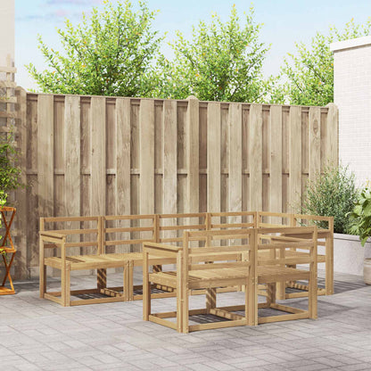 Outdoor Sofa Set 7 pcs 7-Seaters White Solid Acacia Wood