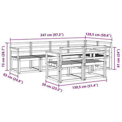 Outdoor Sofa Set 7 pcs 7-Seaters White Solid Acacia Wood