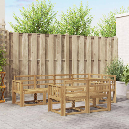 Outdoor Sofa Set 7 pcs White Solid Acacia Wood
