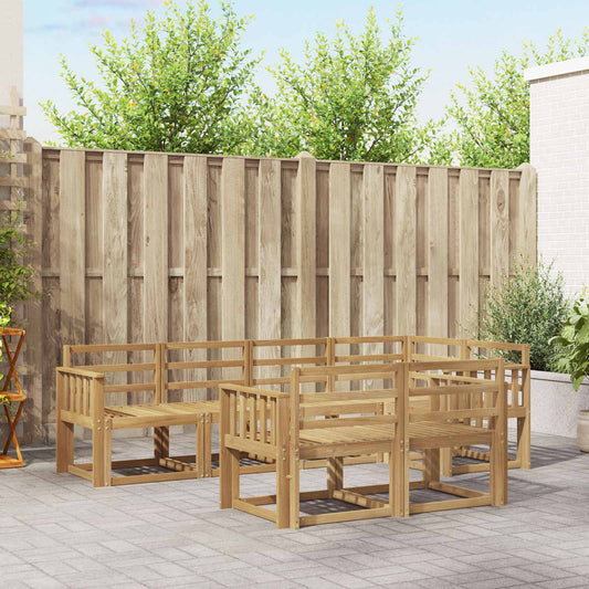 Outdoor Sofa Set 7 pcs White Solid Acacia Wood