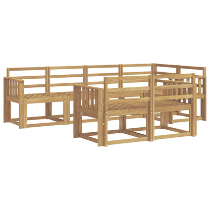 Outdoor Sofa Set 7 pcs White Solid Acacia Wood
