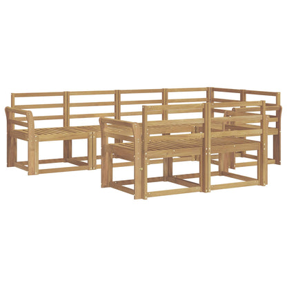 Outdoor Sofa Set 7 pcs White Solid Acacia Wood