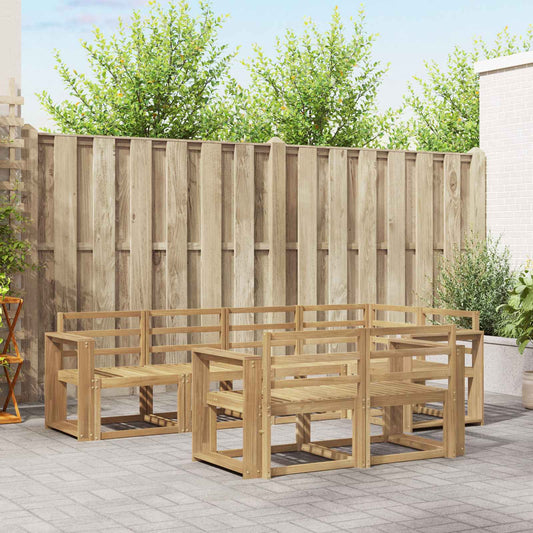 Outdoor Sofa Set 7 pcs White Solid Acacia Wood
