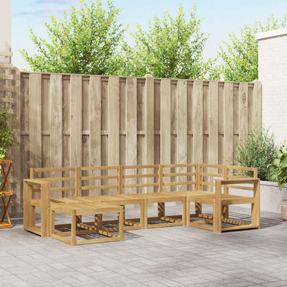 Outdoor Sofa Set 6 pcs White Solid Acacia Wood